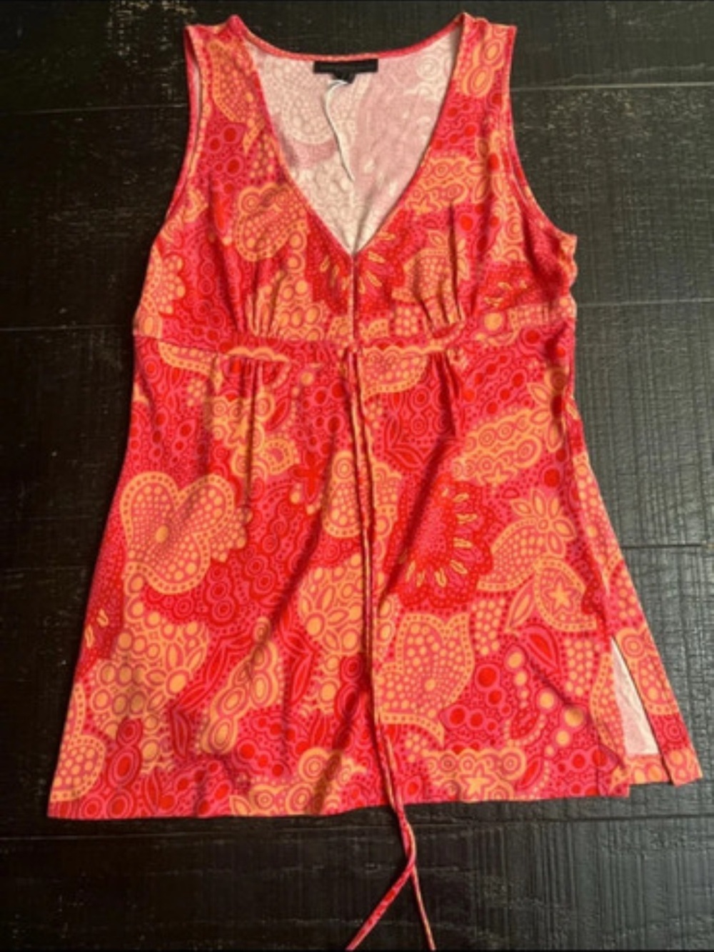 Express Coral and Pink Printed Y2k Dress